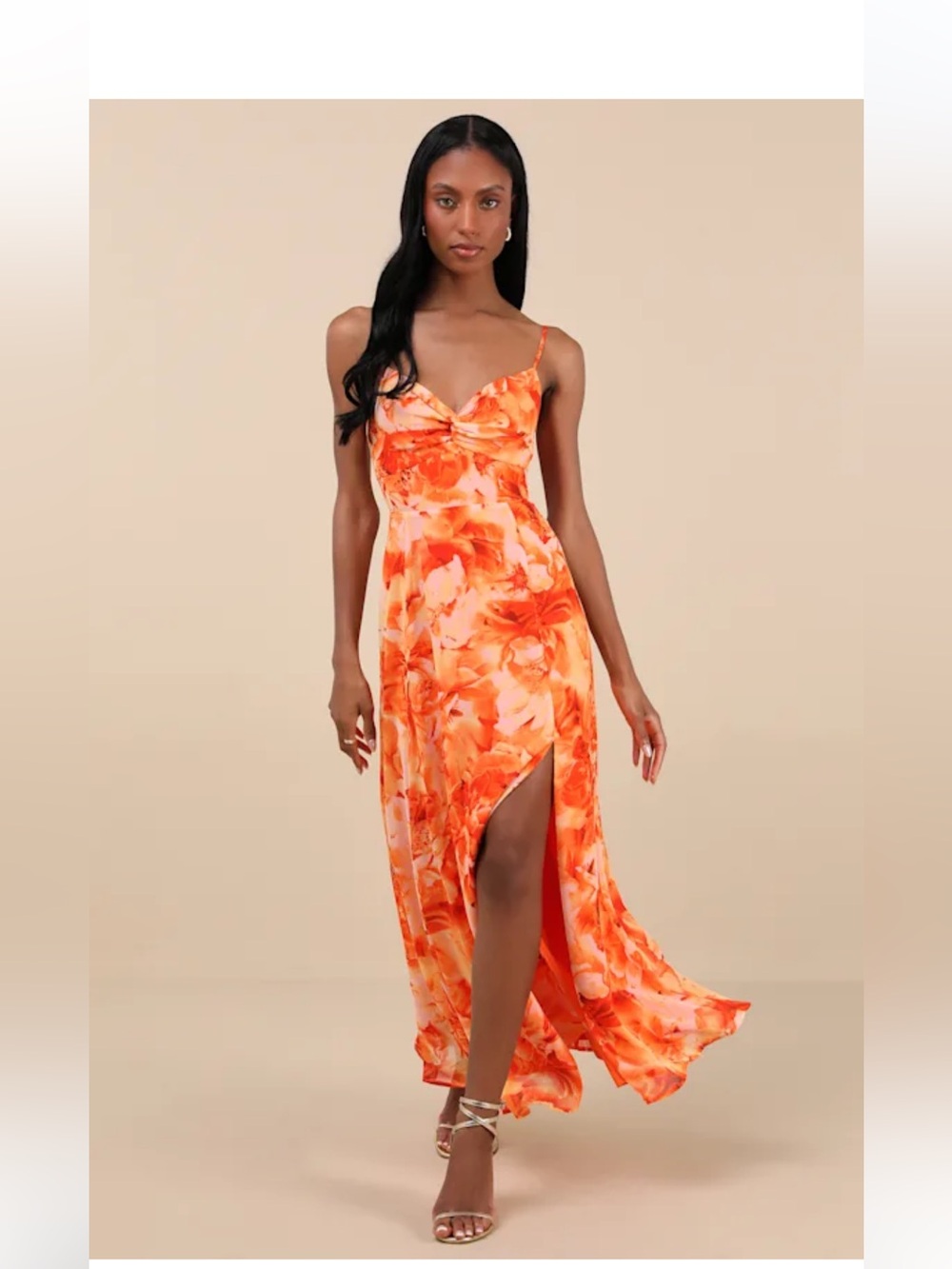 Lulus Dress S Formal Orange